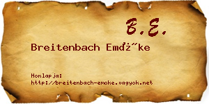 Breitenbach Emőke névjegykártya